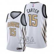 Camiseta Atlanta Hawks Vince Carter NO 15 Ciudad Edition Blanco