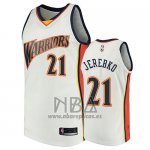 Camiseta Golden State Warriors Jonas Jerebko NO 21 2009-10 Hardwood Classics Blanco