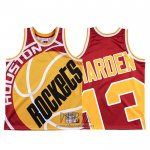 Camiseta Houston Rockets James Harden NO 43 Mitchell & Ness Big Face Rojo