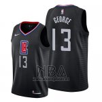 Camiseta Los Angeles Clippers Paul George NO 13 Statement 2019 Negro