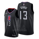 Camiseta Los Angeles Clippers Paul George NO 13 Statement 2019 Negro