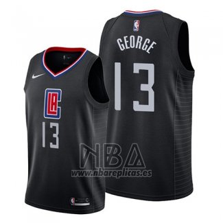 Camiseta Los Angeles Clippers Paul George NO 13 Statement 2019 Negro