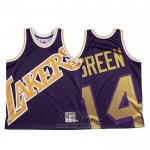 Camiseta Los Angeles Lakers Danny Green NO 14 Mitchell & Ness Big Face Violeta