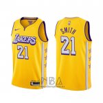 Camiseta Los Angeles Lakers J.r. Smith NO 21 Ciudad 2020 Amarillo