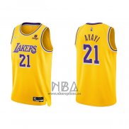 Camiseta Los Angeles Lakers Joel Ayayi NO 21 75th Anniversary 2021-22 Amarillo