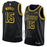 Camiseta Los Angeles Lakers Moritz Wagner NO 15 Ciudad 2017-18 Negro