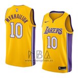 Camiseta Los Angeles Lakers Sviatoslav Mykhailiuk NO 10 Icon 2018 2019 Amarillo