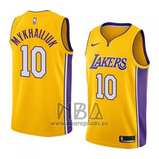 Camiseta Los Angeles Lakers Sviatoslav Mykhailiuk NO 10 Icon 2018 2019 Amarillo