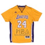Camiseta Manga Corta Los Angeles Lakers Kobe Bryant NO 24 Amarillo