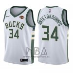 Camiseta Nino Milwaukee Bucks Giannis Antetokounmpo NO 34 Association 2017-18 Blanco