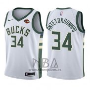 Camiseta Nino Milwaukee Bucks Giannis Antetokounmpo NO 34 Association 2017-18 Blanco