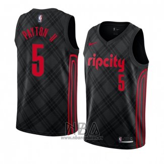 Camiseta Portland Trail Blazers Gary Payton II NO 5 Ciudad 2018 Negro