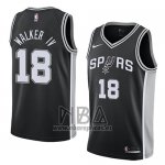 Camiseta San Antonio Spurs Lonnie Walker IV NO 18 Icon 2017-18 Negro