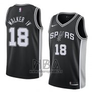 Camiseta San Antonio Spurs Lonnie Walker IV NO 18 Icon 2017-18 Negro
