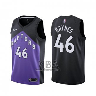 Camiseta Toronto Raptors Aron Baynes NO 46 Earned 2020-21 Negro Violeta