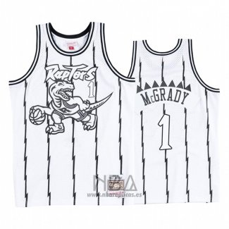 Camiseta Toronto Raptors Tracy Mcgrady NO 1 Concord Collection Hardwood Classics Blanco Negro