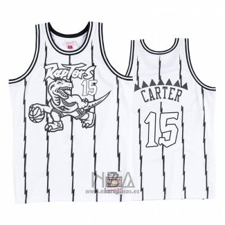 Camiseta Toronto Raptors Vince Carter NO 15 Concord Collection Hardwood Classics Blanco Negro