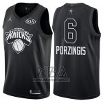 Camiseta All Star 2018 New York Knicks Kristaps Porzingis NO 6 Negro