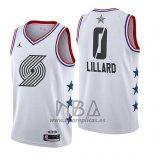 Camiseta All Star 2019 Portland Trail Blazers Damian Lillard NO 0 Blanco
