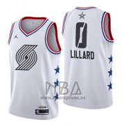 Camiseta All Star 2019 Portland Trail Blazers Damian Lillard NO 0 Blanco