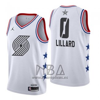 Camiseta All Star 2019 Portland Trail Blazers Damian Lillard NO 0 Blanco