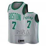 Camiseta Boston Celtics Brown NO 7 Ciudad 2017-18 Gris