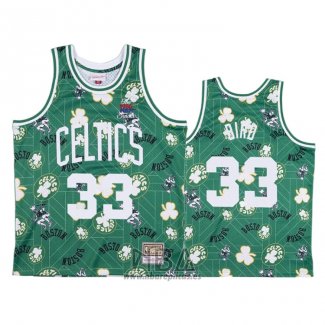 Camiseta Boston Celtics Larry Bird NO 33 Hardwood Classics Tear Up Pack Verde