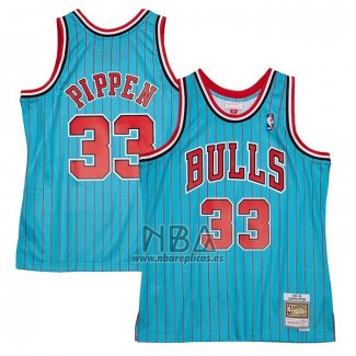 Camiseta Chicago Bulls Scottie Pippen NO 33 Mitchell & Ness 1995-96 Azul