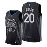 Camiseta Golden State Warriors Alec Burks NO 20 Ciudad 2019-20 Negro