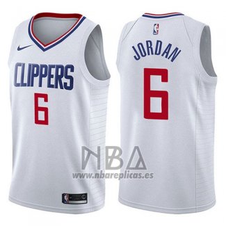 Camiseta Los Angeles Clippers Deandre Jordan NO 6 Association 2017-18 Blanco