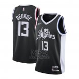 Camiseta Los Angeles Clippers Paul George NO 13 Ciudad 2020-21 Negro