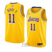 Camiseta Los Angeles Lakers Joel Berry II NO 11 Icon 2018-19 Amarillo