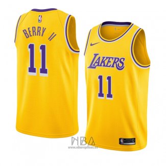 Camiseta Los Angeles Lakers Joel Berry II NO 11 Icon 2018-19 Amarillo