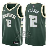 Camiseta Milwaukee Bucks Jabari Parker NO 12 Motorcycles Harlry 2017-18 Verde