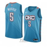 Camiseta Oklahoma City Thunder Markieff Morris NO 5 Ciudad 2018-19 Azul