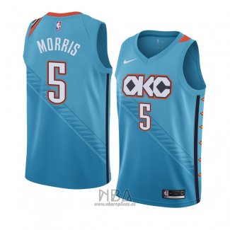 Camiseta Oklahoma City Thunder Markieff Morris NO 5 Ciudad 2018-19 Azul