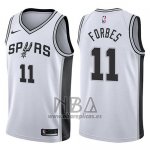 Camiseta San Antonio Spurs Bryn Forbes NO 11 Swingman Association 2017-18 Blanco