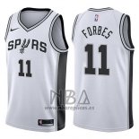 Camiseta San Antonio Spurs Bryn Forbes NO 11 Swingman Association 2017-18 Blanco