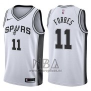 Camiseta San Antonio Spurs Bryn Forbes NO 11 Swingman Association 2017-18 Blanco