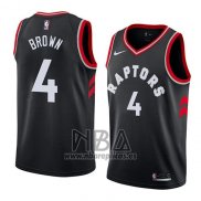 Camiseta Toronto Raptors Lorenzo Brown NO 4 Statement 2018 Negro