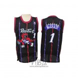 Camiseta Toronto Raptors Tracy Mcgrady NO 1 Hardwood Classics Negro