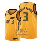 Camiseta Utah Jazz Justin Wright Foreman NO 3 Statement 2019-20 Oro