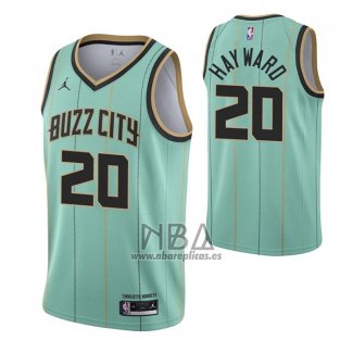 Camiseta Charlotte Hornets Gordon Hayward NO 20 Ciudad 2020-21 Verde