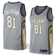 Camiseta Cleveland Cavaliers Jose Calderon NO 81 Ciudad 2018 Gris