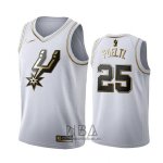 Camiseta Golden Edition San Antonio Spurs Jakob Poeltl NO 25 Blanco