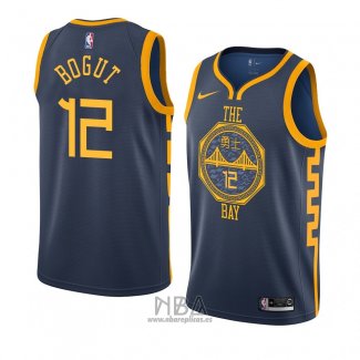 Camiseta Golden State Warriors Andrew Bogut NO 12 Ciudad 2018-19 Azul