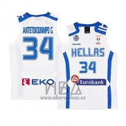 Camiseta Grecia Giannis Antetokounmpo 2019 FIBA Baketball World Cup Blanco