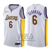 Camiseta Los Angeles Lakers Jordan Clarkson NO 6 Association 2017-18 Blanco