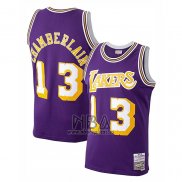 Camiseta Los Angeles Lakers Wilt Chamberlain NO 13 Mitchell & Ness 1971-72 Violeta