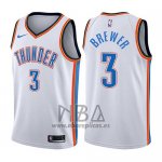 Camiseta Oklahoma City Thunder Corey Brewer NO 3 Association 2017-18 Blanco